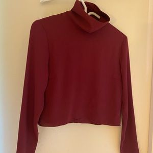 Babaton burgundy turtle neck shirt